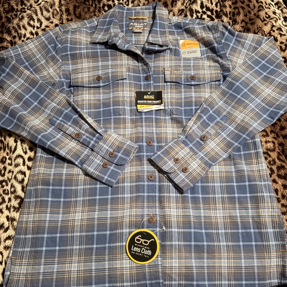 Ariat Navy Plaid Rebar Shirt